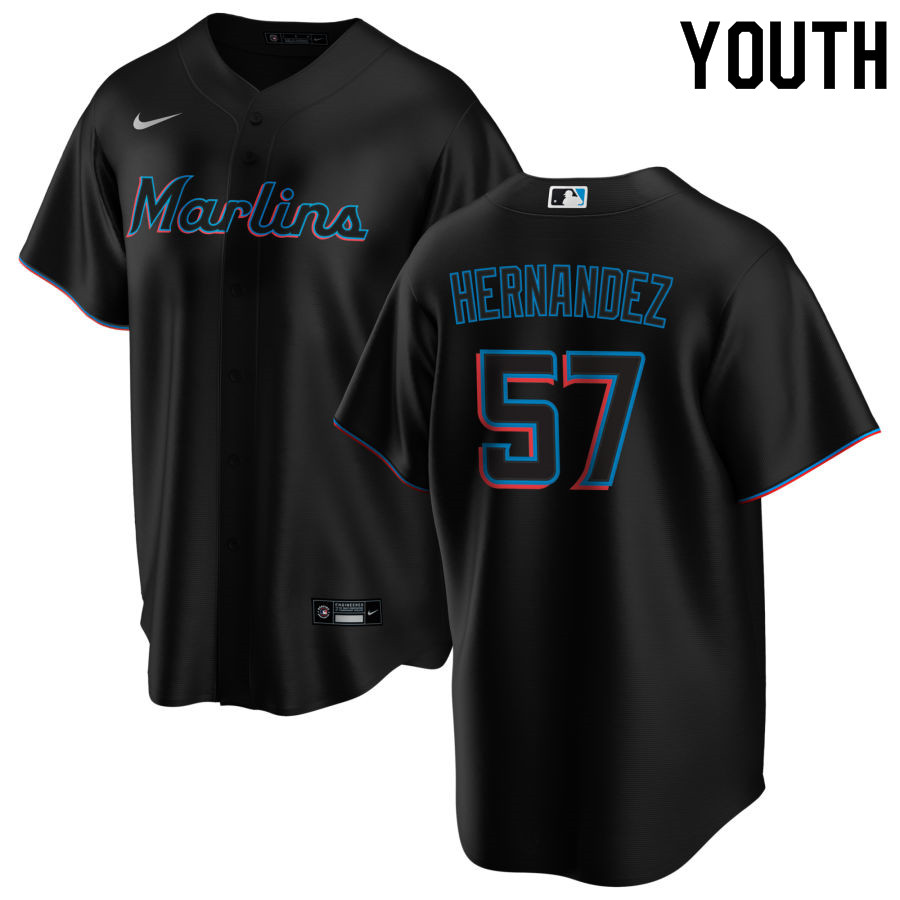 Nike Youth #57 Elieser Hernandez Miami Marlins Baseball Jerseys Sale-Black